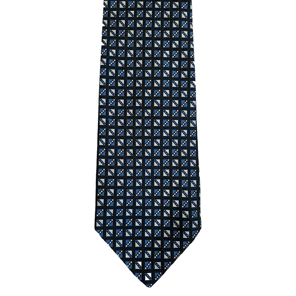 Robert Talbott Best of Class Nordstrom Blue Geometric Pattern Mens Tie 4"x57.5"